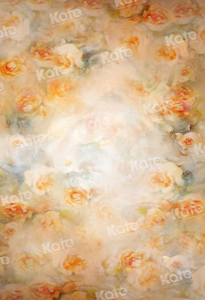 Kate Fine Art Orange Warm Floral Backdrop Designed by GQ