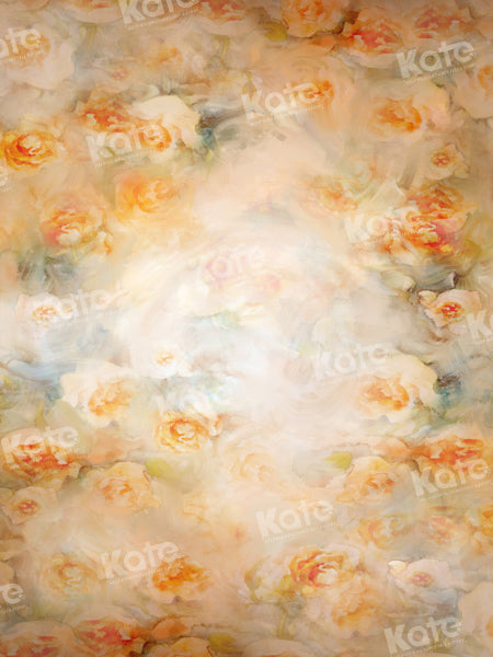 Kate Fine Art Orange Warm Floral Backdrop Designed by GQ