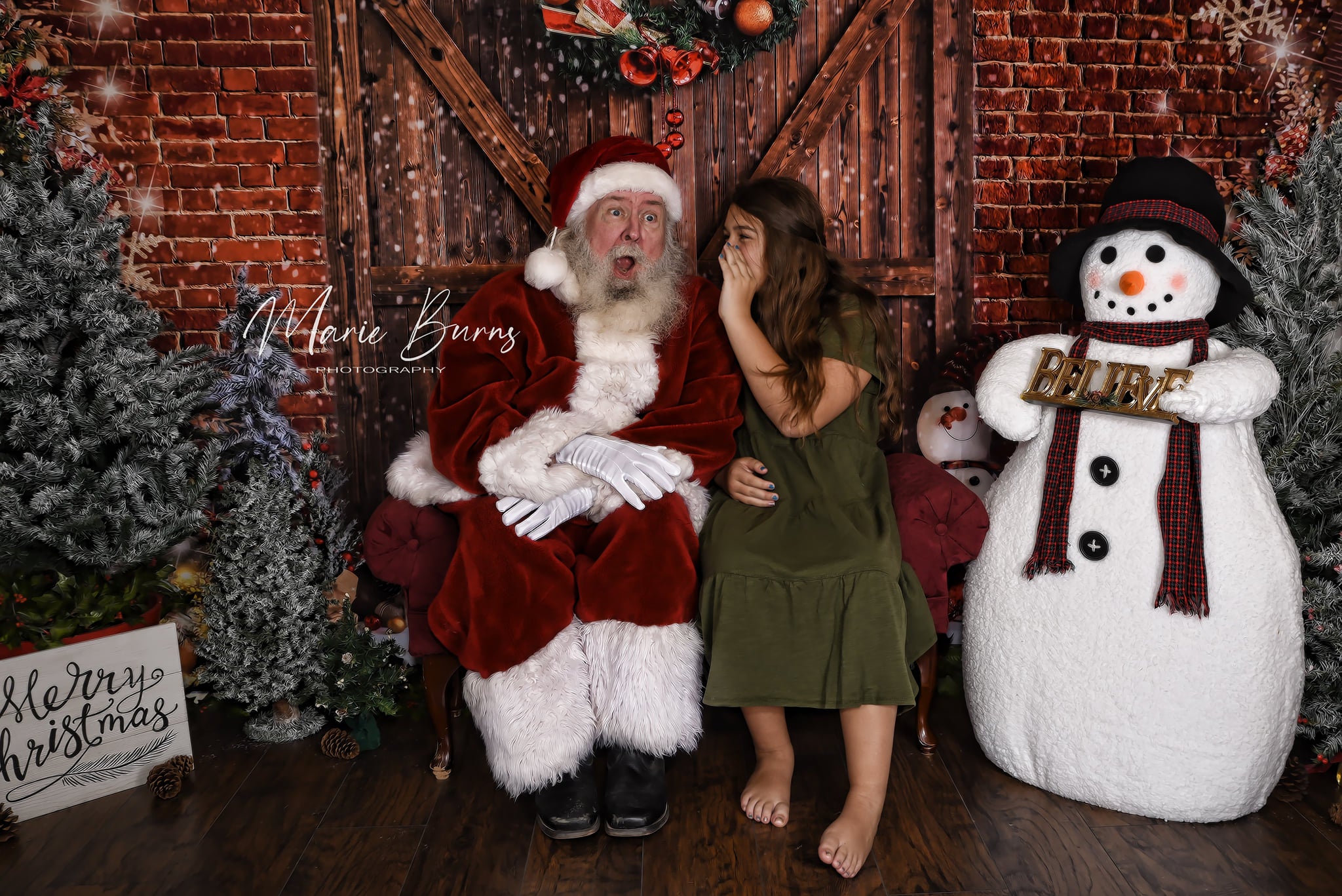 Kate Christmas Barn Door Brick Snowman Backdrop for Photography - Kate Backdrop