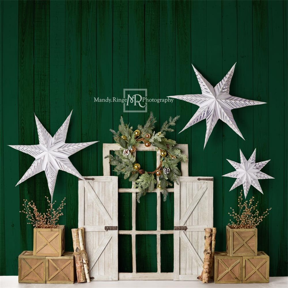 Kate Evergreen Christmas Holiday Backdrop Designed by Mandy Ringe Photography - Kate Backdrop