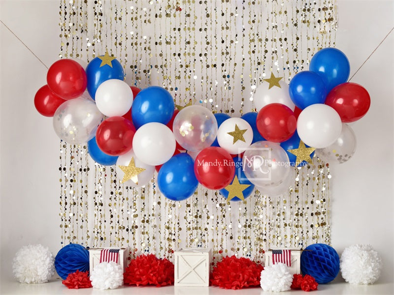 Kate July of 4th Backdrop Patriotic Balloons Designed by Mandy Ringe Photography - Kate Backdrop
