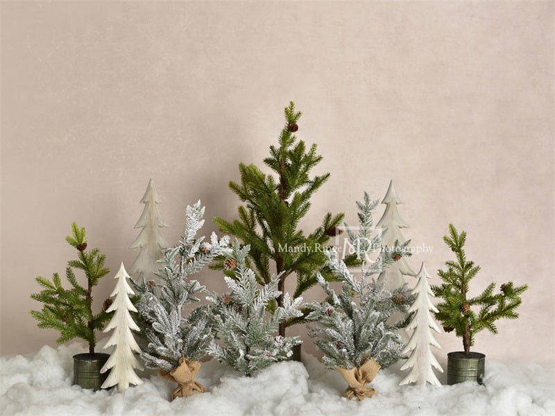 Kate Pine Trees in Snow Christmas Backdrop for Photography Designed By Mandy Ringe Photography - Kate Backdrop