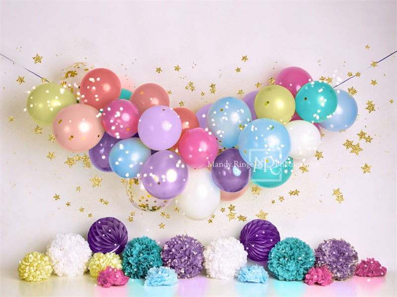 Kate Birthday Balloons and Stars Backdrop Designed By Mandy Ringe Photography - Kate Backdrop
