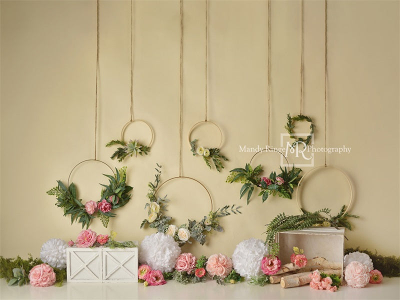 Kate Boho Spring/mother's Day Floral Hoops Backdrop Designed By Mandy Ringe Photography - Kate Backdrop