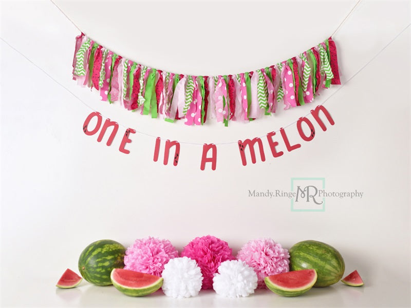 Kate Summer One in A Melon First Birthday Backdrop for Photography Designed by Mandy Ringe Photography - Kate Backdrop