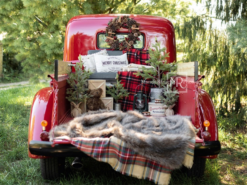 Kate Red Christmas Truck Backdrop Designed by Mandy Ringe Photography - Kate Backdrop