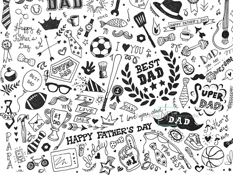 Kate Father's Day Doodles Backdrop Designed by Mandy Ringe Photography - Kate Backdrop