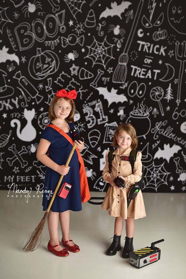 Kate Halloween Doodles Backdrop Designed by Mandy Ringe Photography - Kate Backdrop
