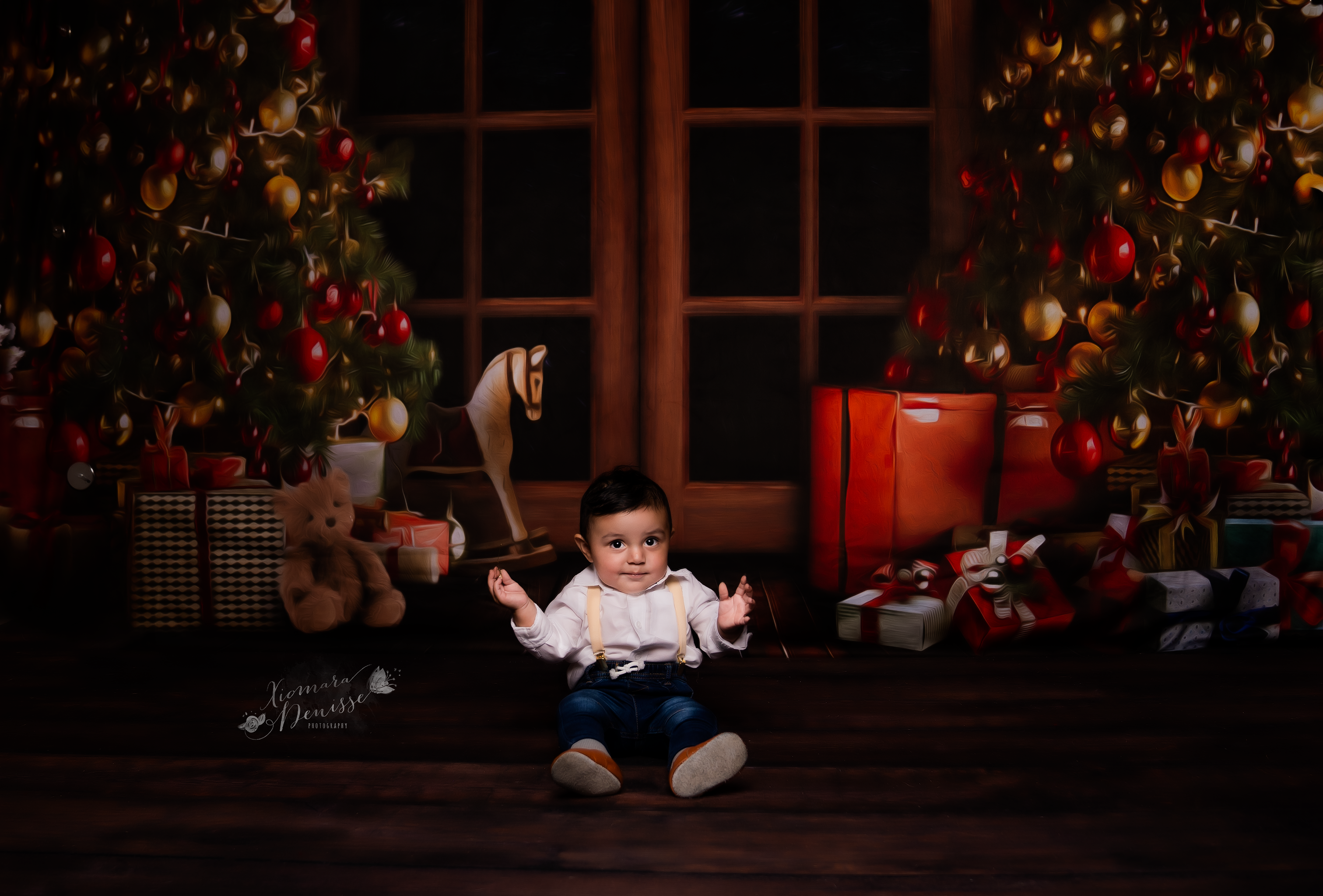 Kate Christmas Door Winter Backdrop for Photography - Kate Backdrop