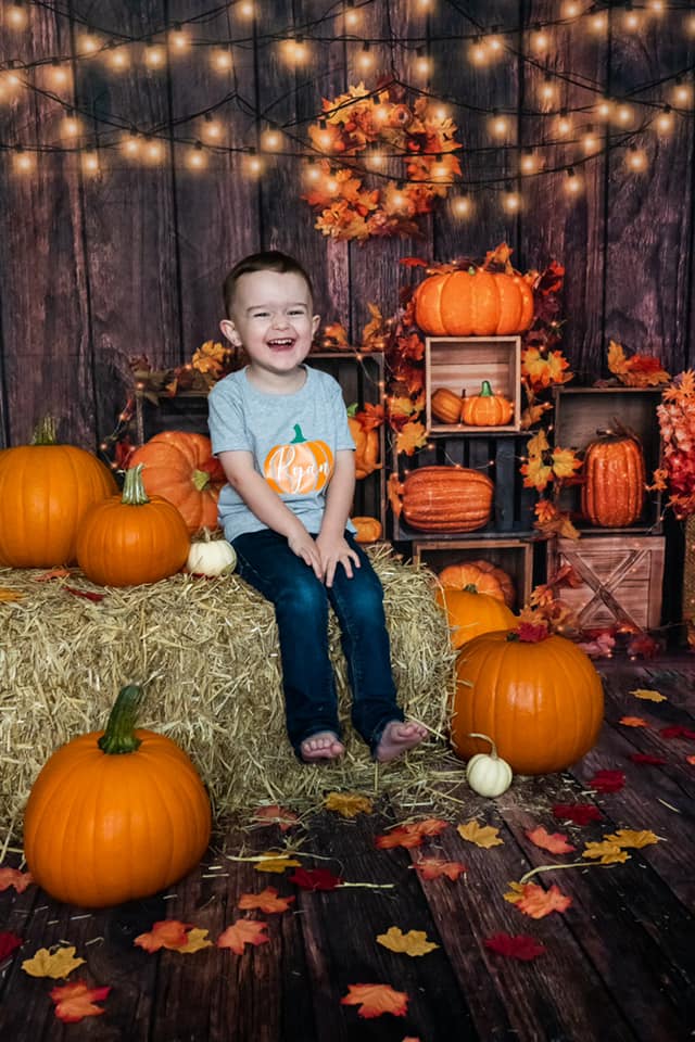 Kate Pumpkin Backdrop Fall Lights Designed by Emetselch - Kate Backdrop