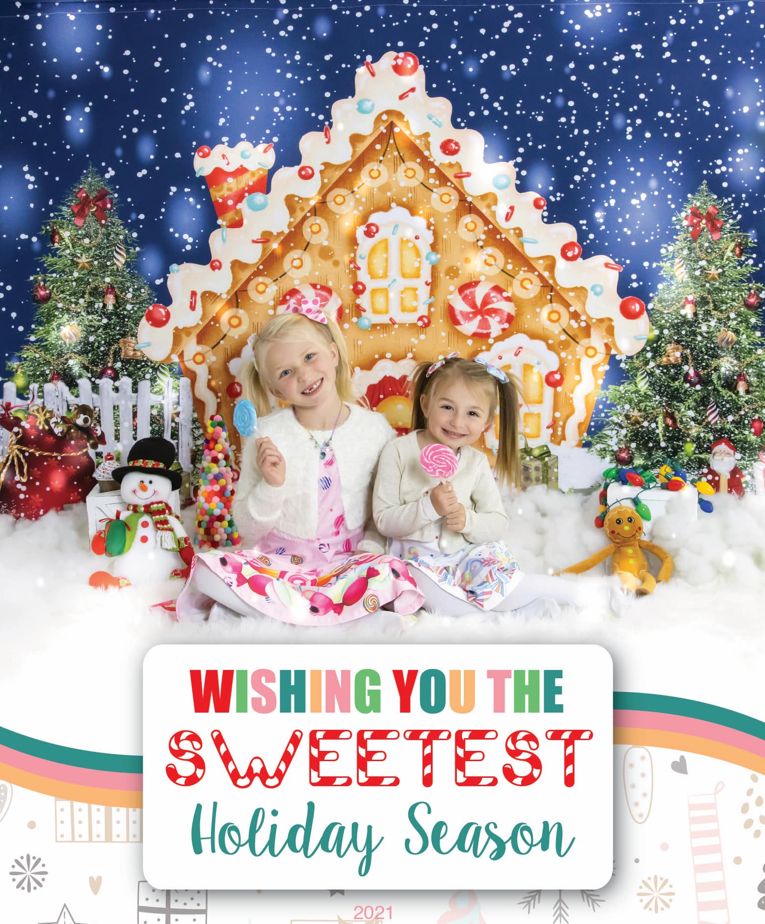 Kate Christmas Backdrop Candy House for Photography - Kate Backdrop
