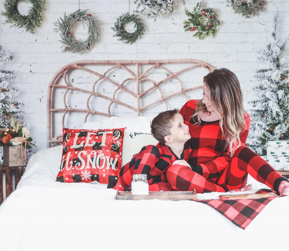Kate Christmas Wreath Backdrop Boho Headboard Designed by Mandy Ringe Photography - Kate Backdrop