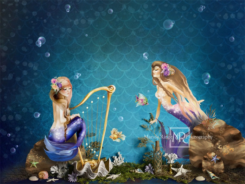 Kate Cake Smash Backdrop Mermaids Under the Sea Designed by Mandy Ringe Photography - Kate Backdrop