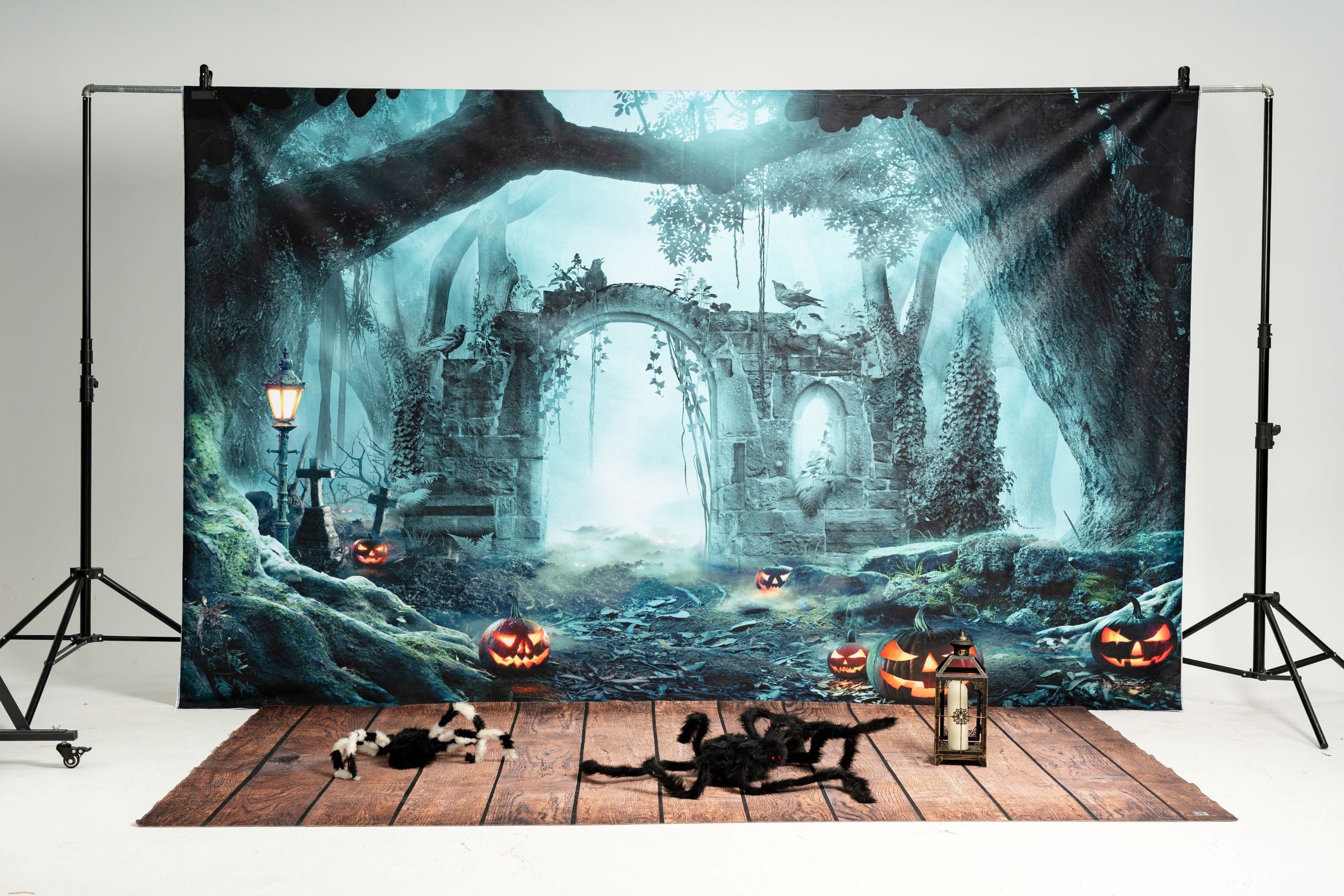 Kate Halloween Pumpkin Backdrop Forest for Photography - Kate Backdrop