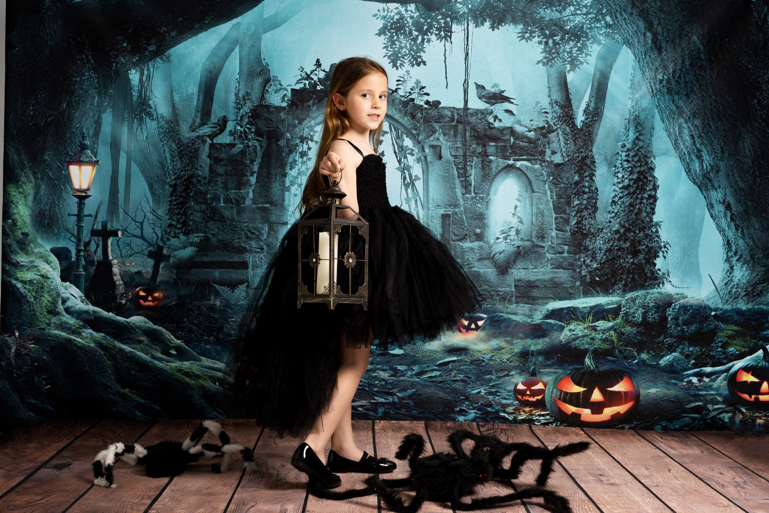 Kate Halloween Pumpkin Backdrop Forest for Photography