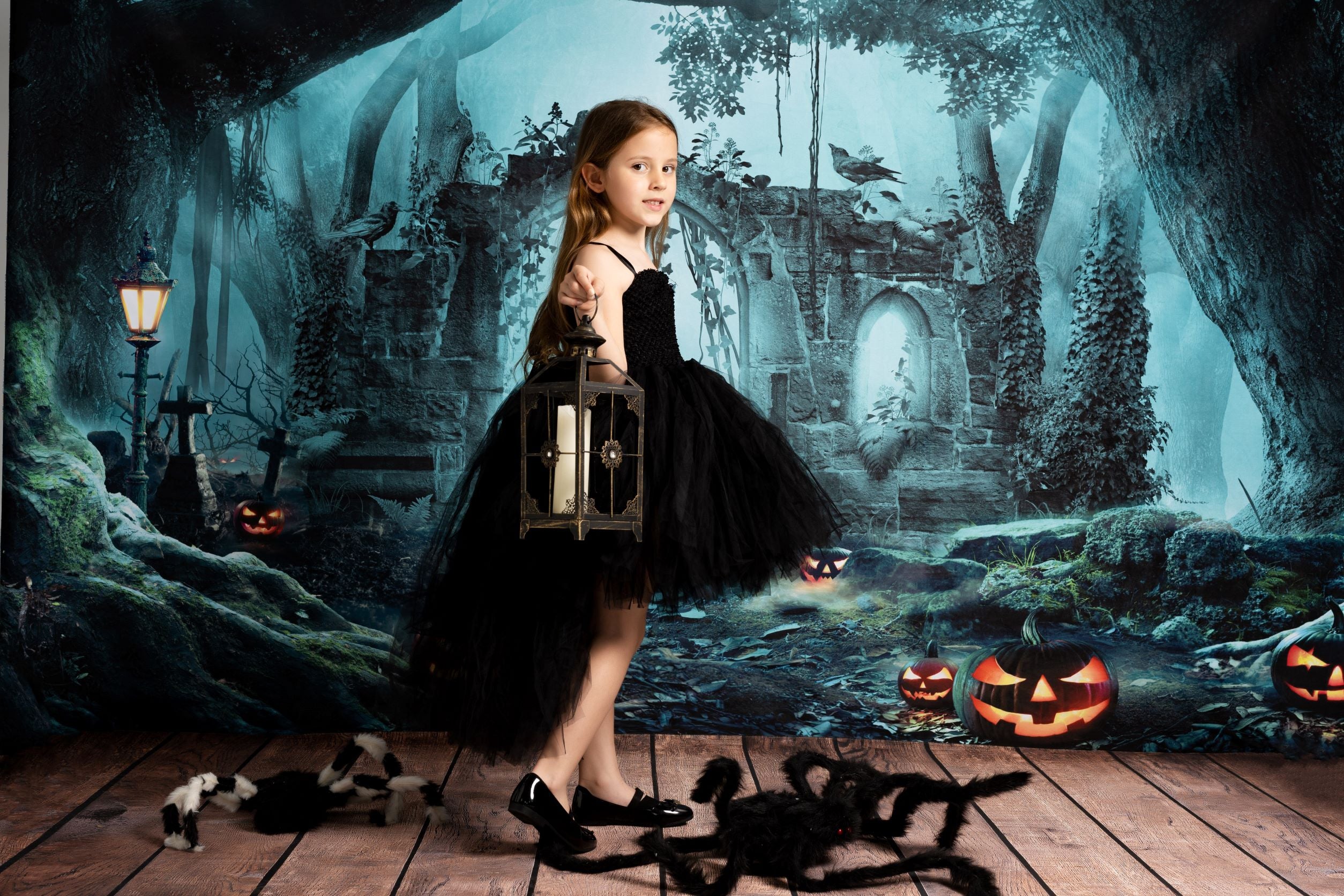 Kate Halloween Pumpkin Backdrop Forest for Photography - Kate Backdrop
