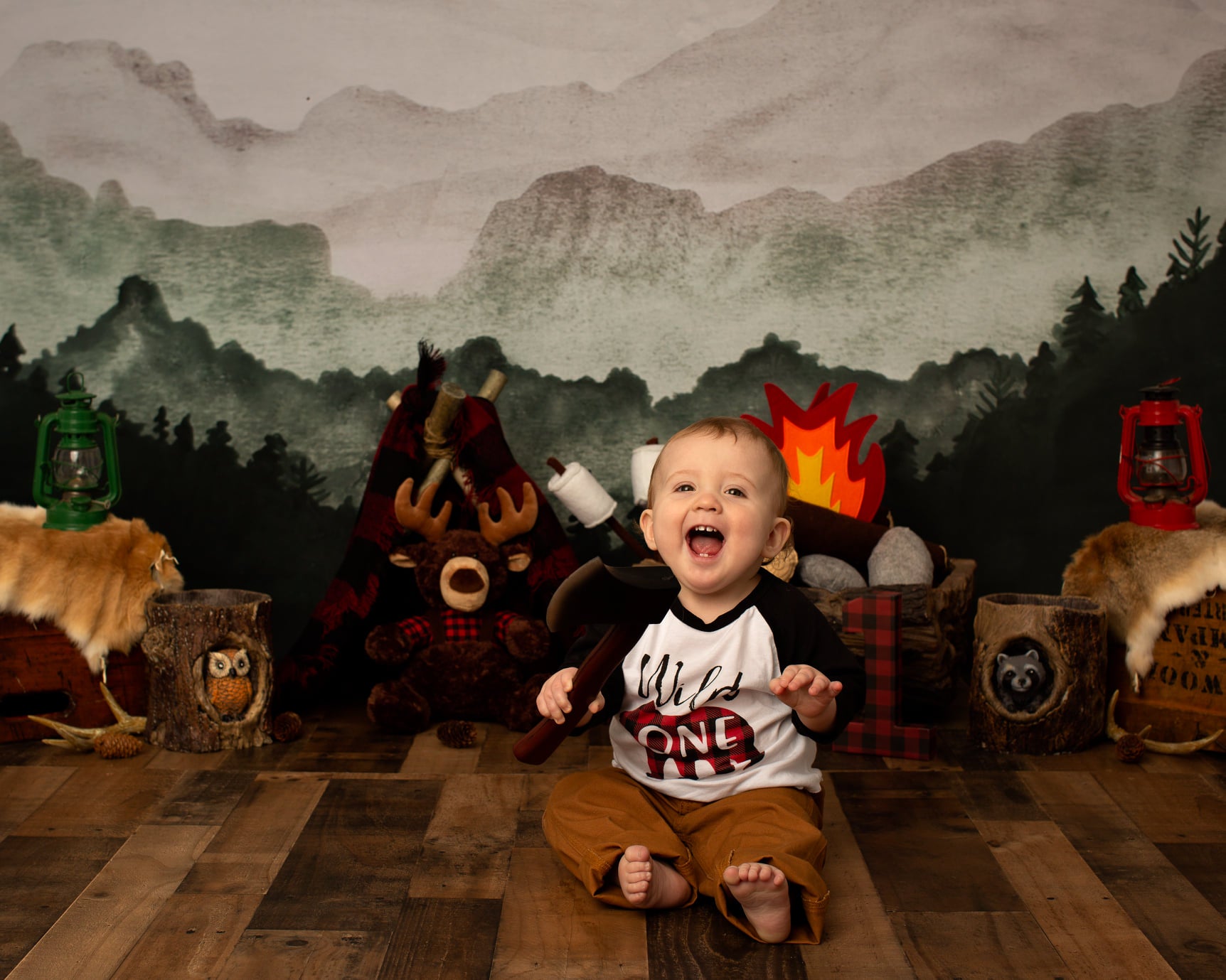 Kate Watercolor Scenery Backdrop Mountain View Designed by Mandy Ringe Photography - Kate Backdrop