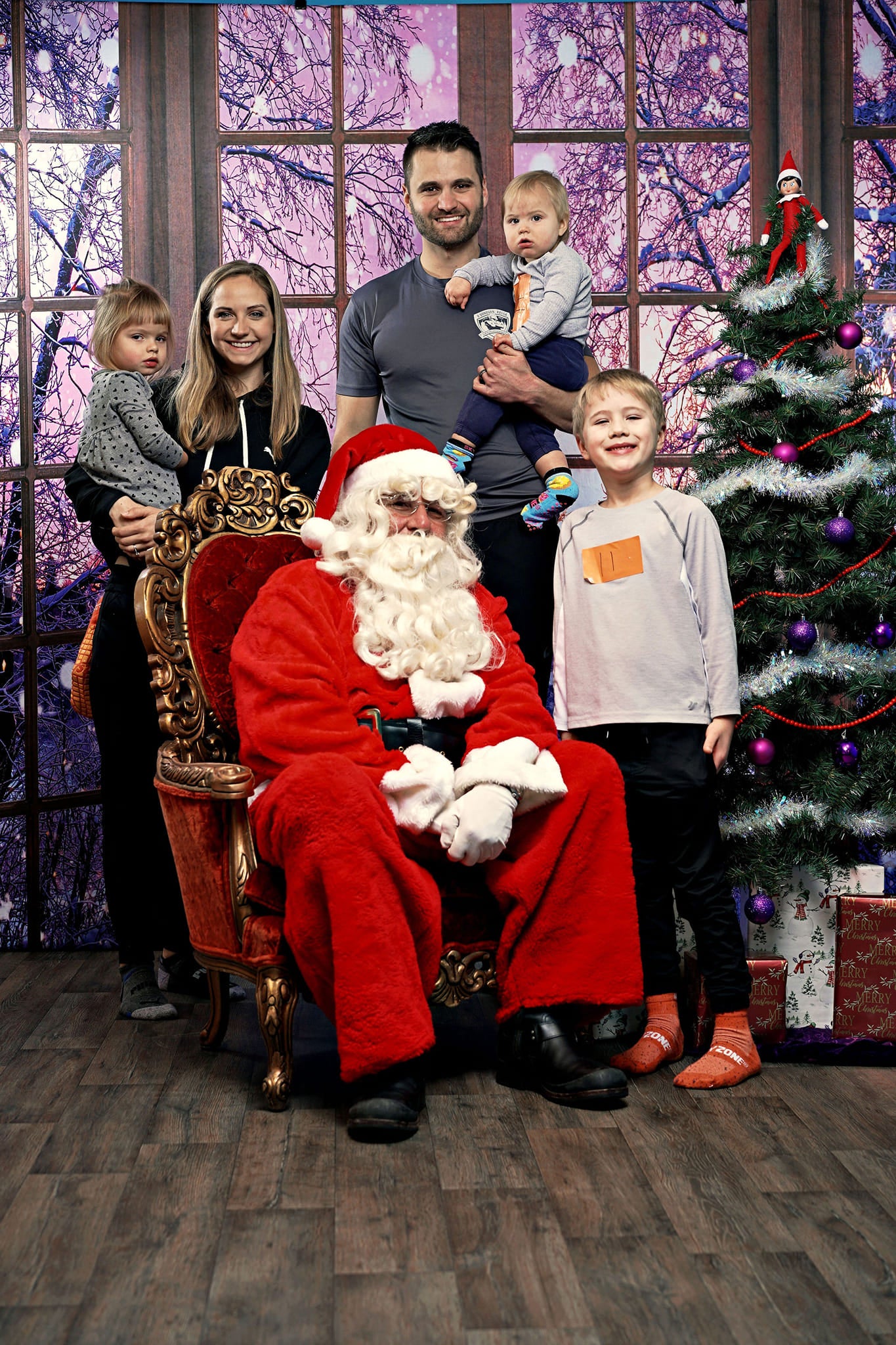 Kate Winter Christmas Night Backdrop French Window Designed by Chain Photography - Kate Backdrop
