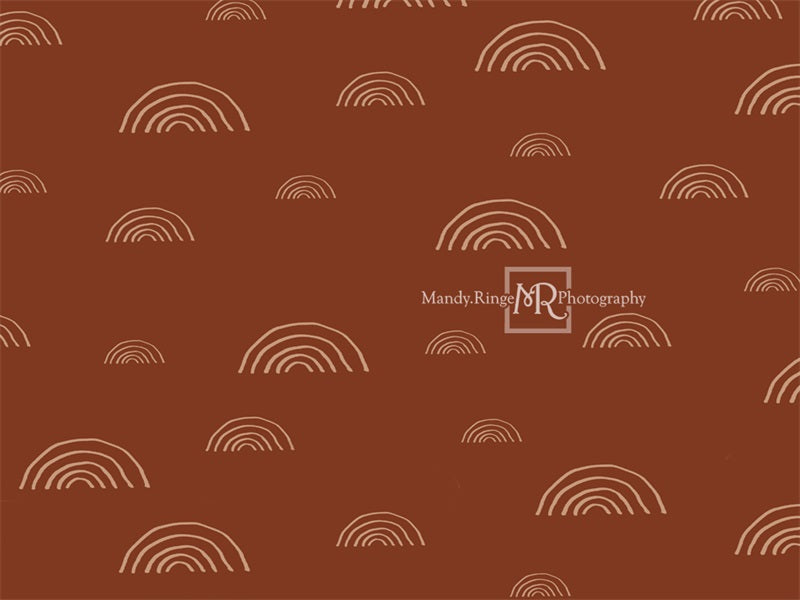 Kate Rainbow Pattern Backdrop Rust Boho Designed by Mandy Ringe Photography - Kate Backdrop