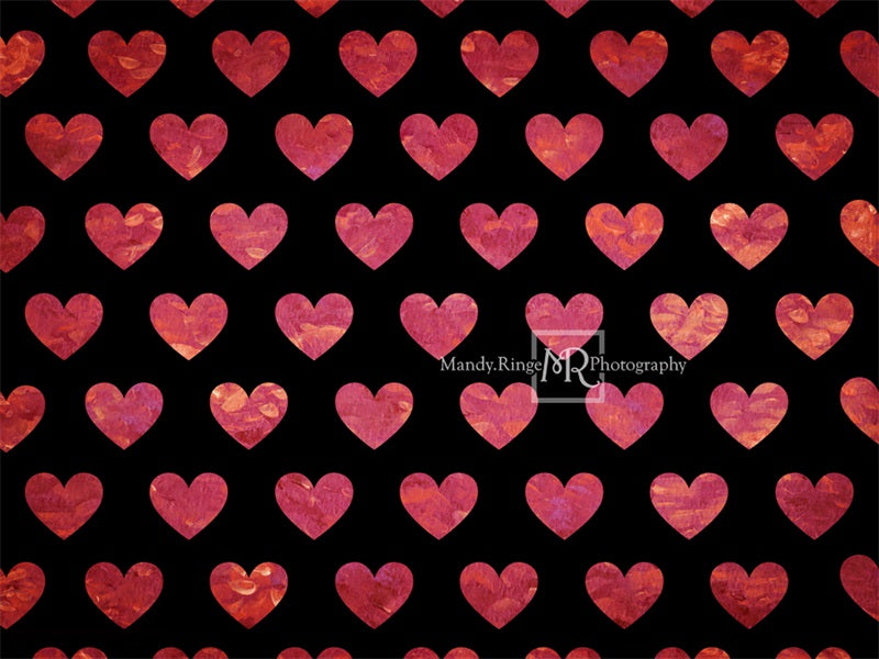 Kate Painted Heart Pattern Valentines Backdrop Designed By Mandy Ringe Photography - Kate Backdrop