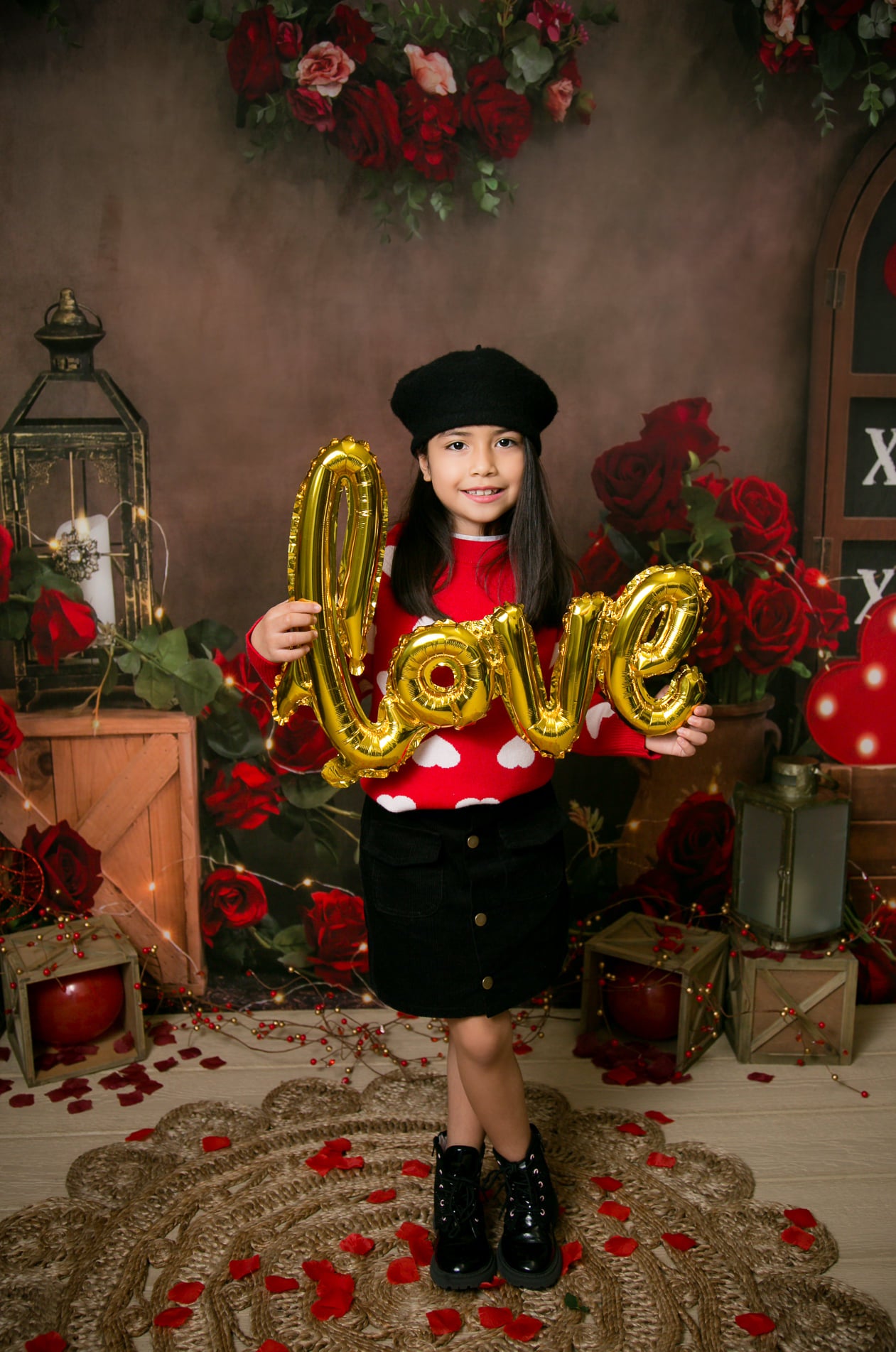 Kate Valentine's Day Backdrop Vintage Rose Designed by Emetselch - Kate Backdrop