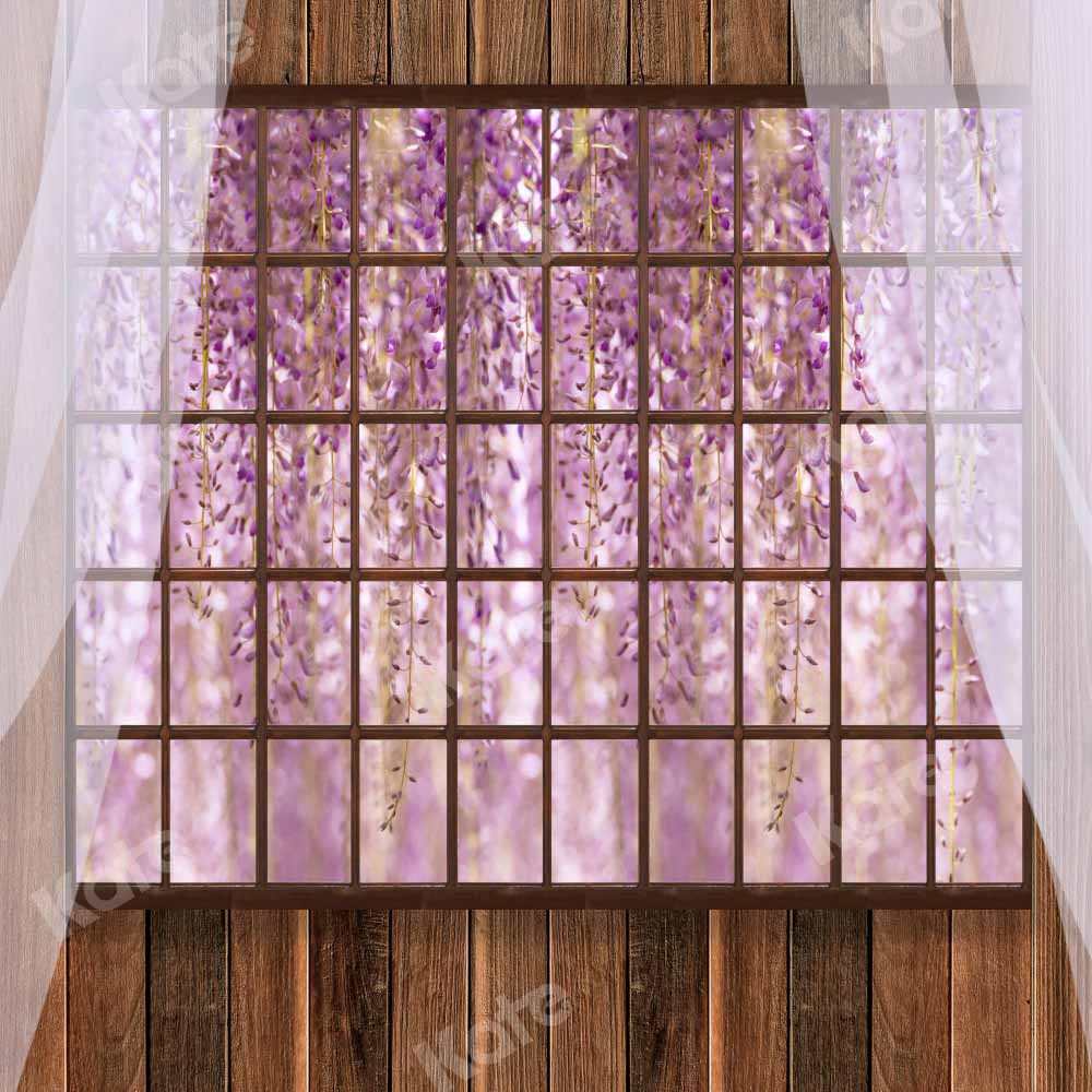 Kate Spring Flower Backdrop Indoor Window Curtains Designed by Chain Photography