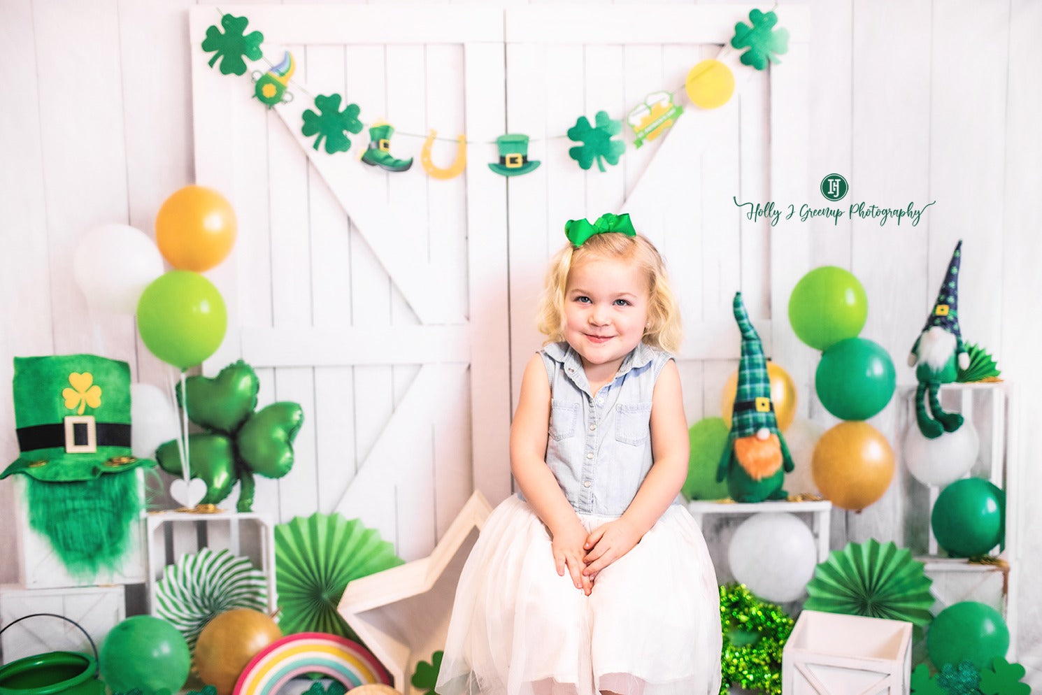 Kate St. Patrick's Day Backdrop Lucky Day Green Designed by Emetselch