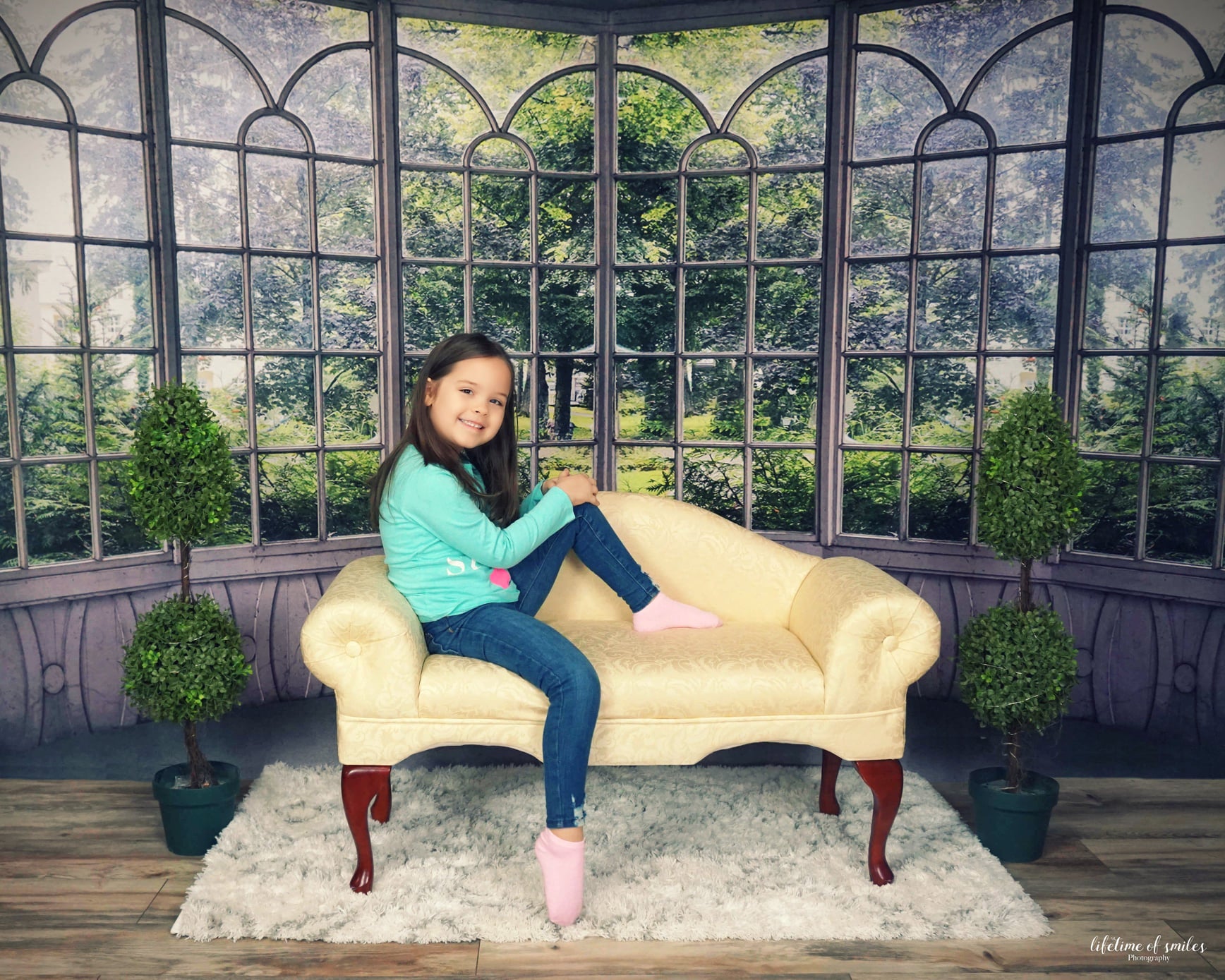 Scenery Window Backdrop Green Plants for Photography