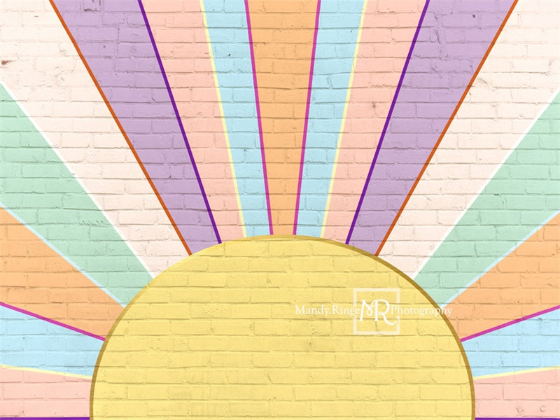 Regenboog Zonneschijn Wandachtergrond Ontworpen door Mandy Ringe Fotografie