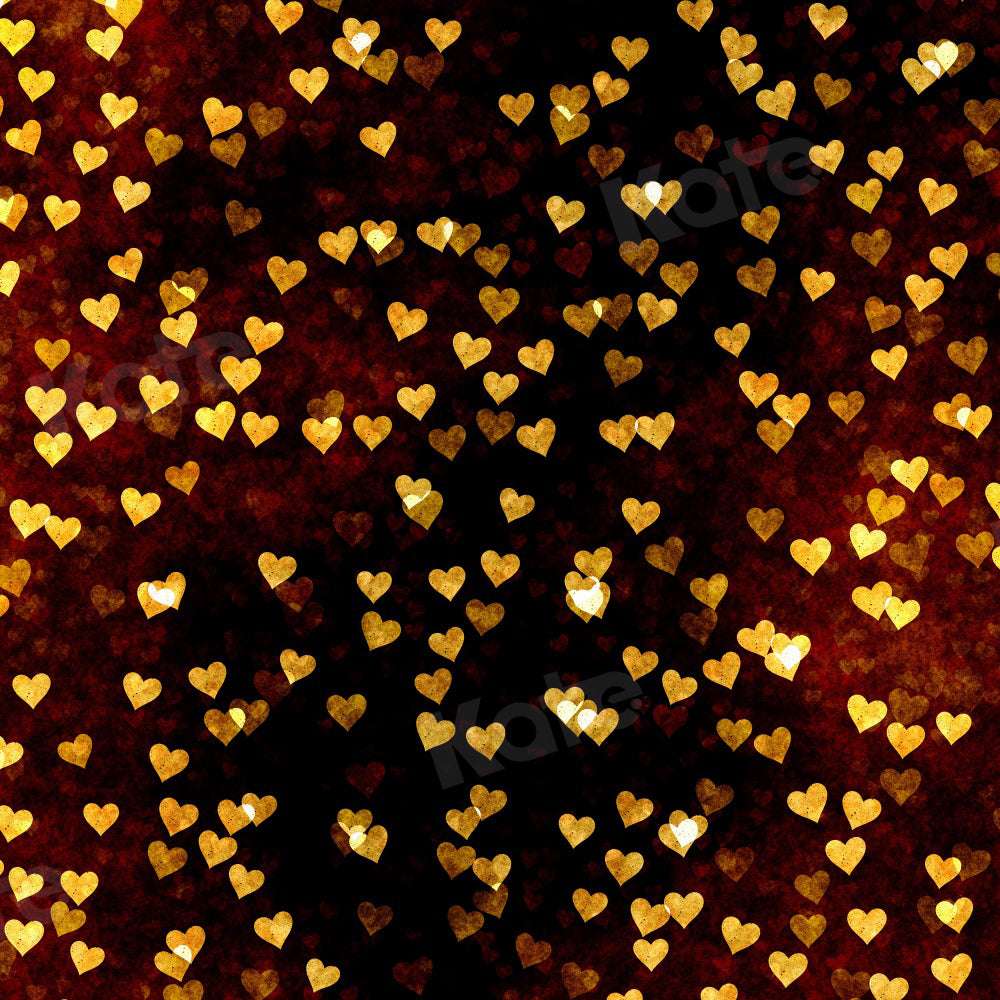 Kate Golden Heart Backdrop New Year Valentine's Day for Photography