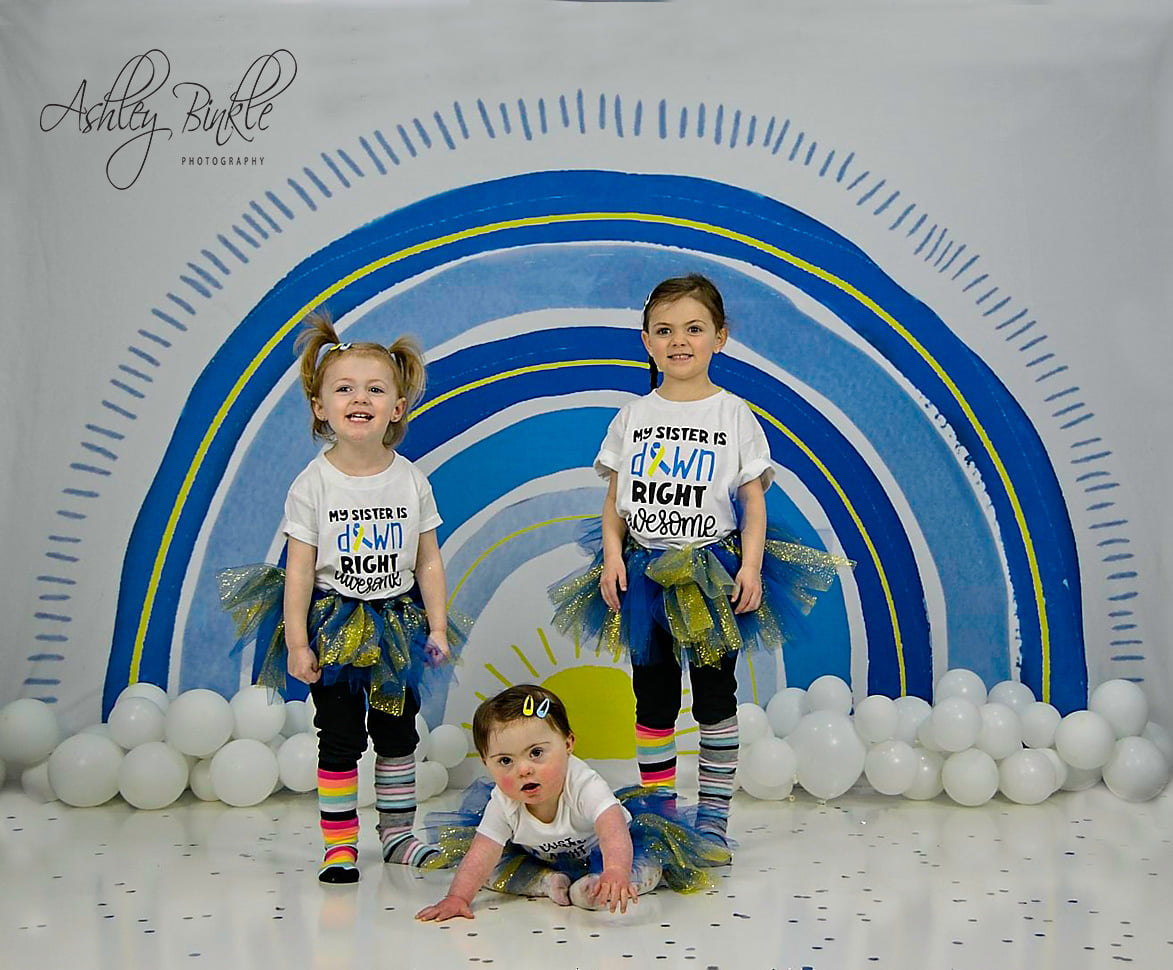 Kate Blue Rainbow Shape Backdrop Cake Smash Designed by Mandy Ringe Photography