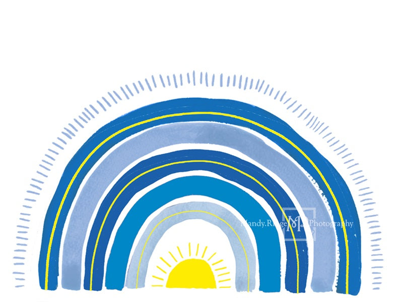 Kate Blue Rainbow Shape Backdrop Cake Smash Designed by Mandy Ringe Photography