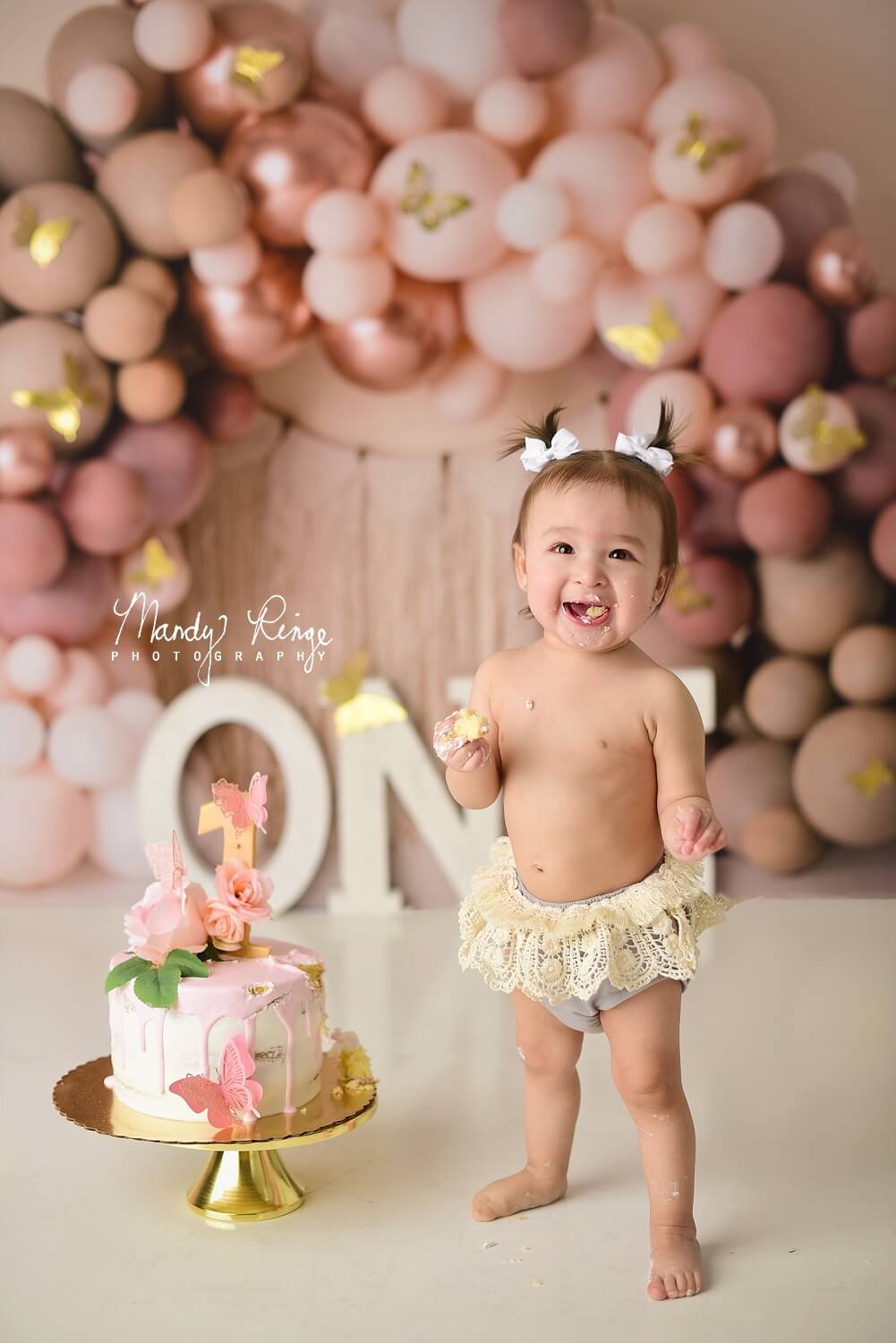 Kate Matte Balloon Arch Beige Macrame Tassel Backdrop Designed by Mandy Ringe Photography