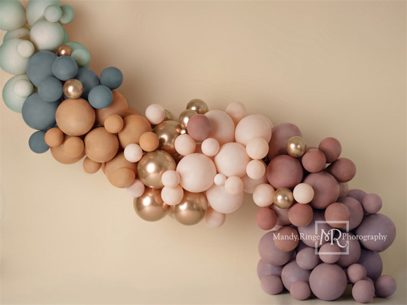 Boho Ballonguirlande Foto Achtergrond in Matte Regenboog Ontworpen door Mandy Ringe Fotografie