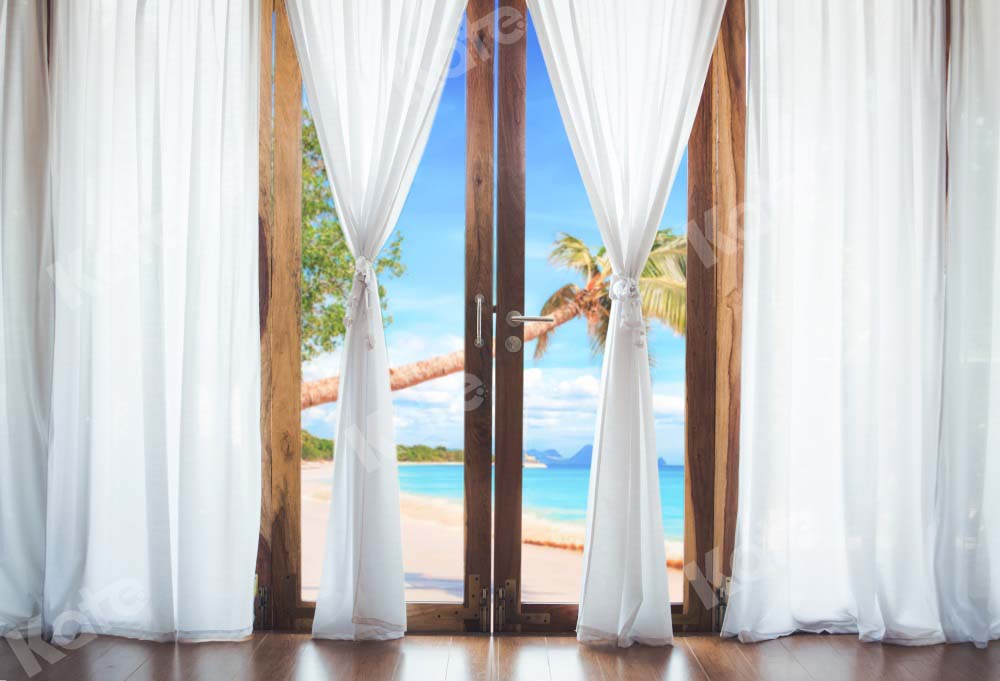 Telón de fondo de verano junto al mar diseñado para interiores por Chain Photography