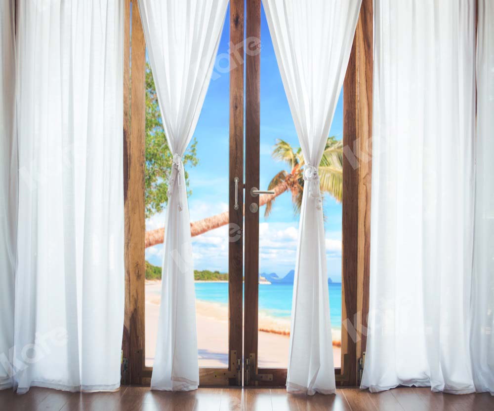 Telón de fondo de verano junto al mar diseñado para interiores por Chain Photography