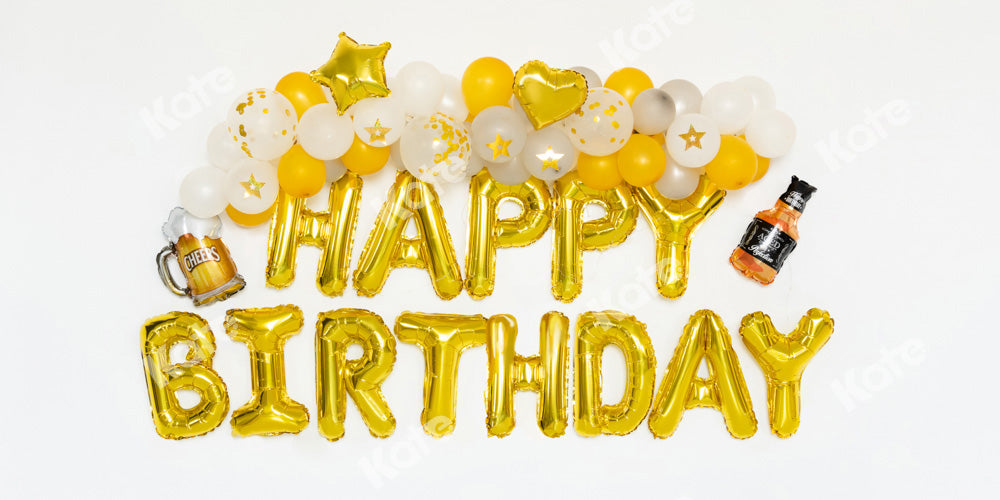 Kate Cake Smash Backdrop Birthday Gold Balloons Beer Celebration Designed by Emetselch