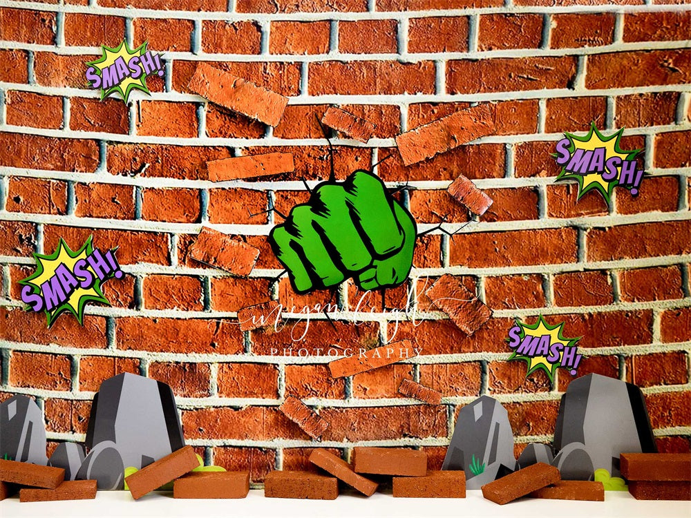 Sfondo per fotografia "Brick Smash" progettato da Megan Leigh Photography