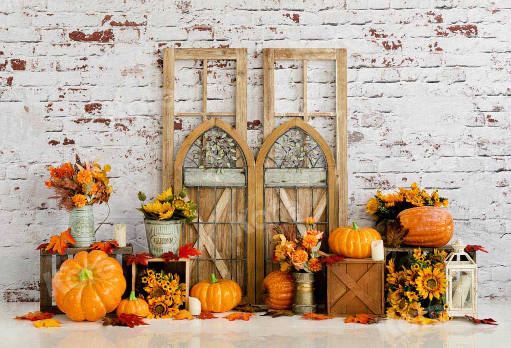 Herfstachtergrond zonnebloem pompoen ontworpen door Emetselch