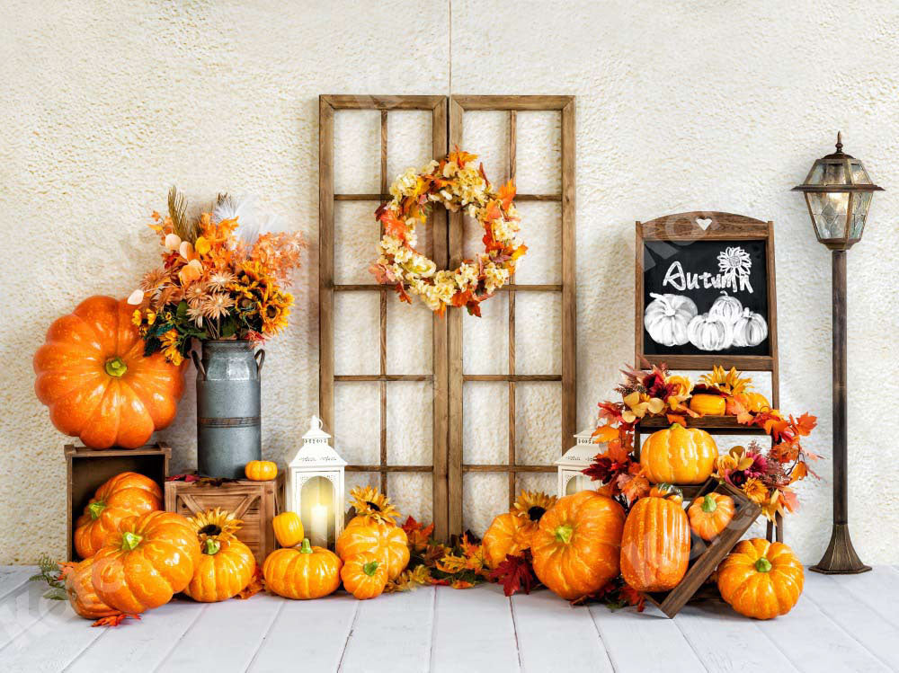 Kate Autumn Backdrop Birthday Pumpkin Lamp Designed by Emetselch