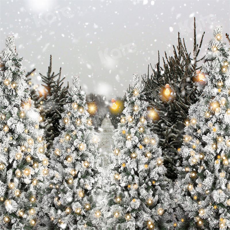 Fondo de bosque nevado de Navidad para fotografía