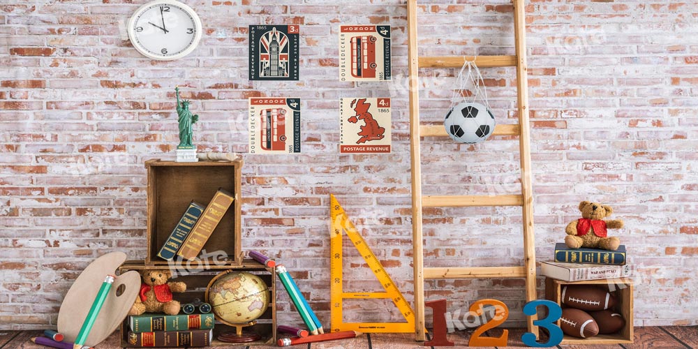 Kate Back to School Backdrop Brick Wall Artist Designed by Emetselch