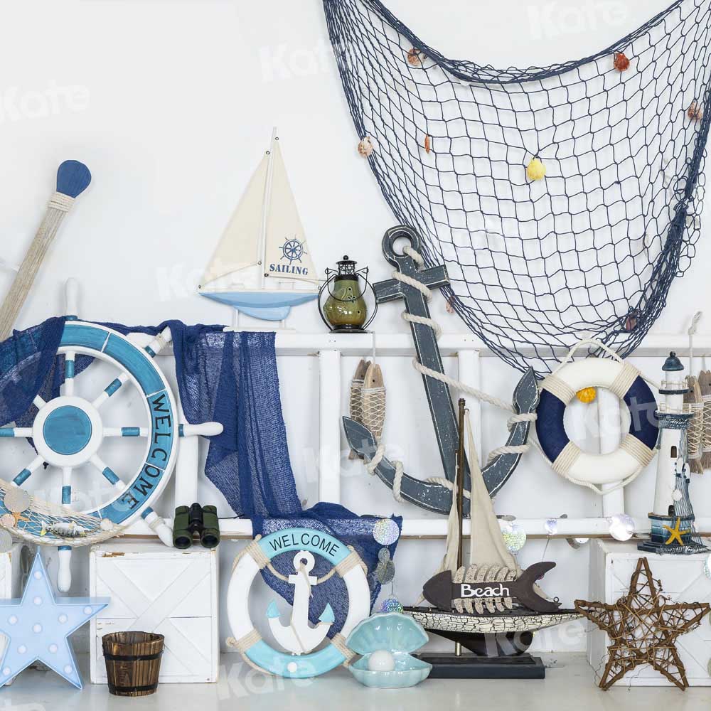 Verjaardag Zomer Foto Achtergrond Blauw Ga Vissen Ontworpen door Emetselch