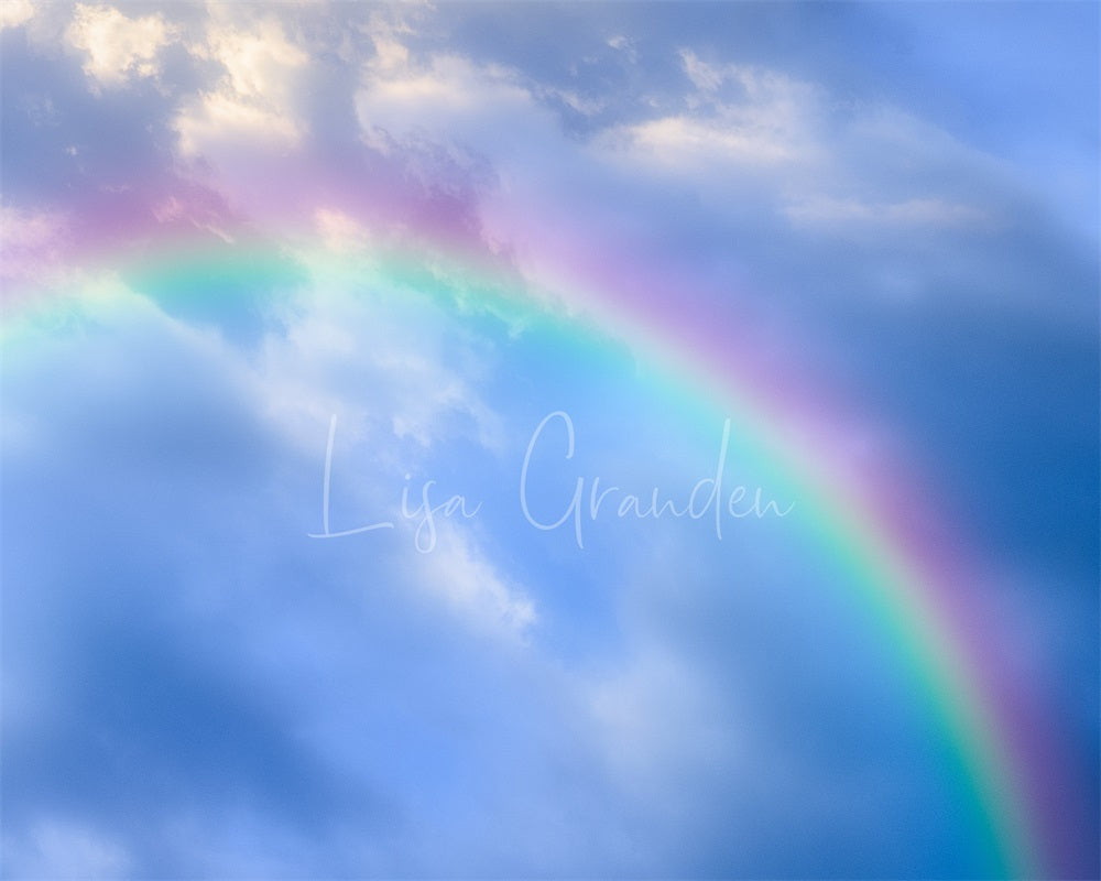 Kate Blue Sky Summer Rainbow Backdrop for Photography Designed by Lisa Granden