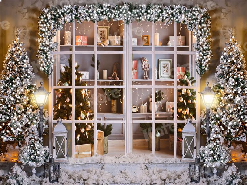 Kate Christmas Backdrop Store Gift Tree for Photography