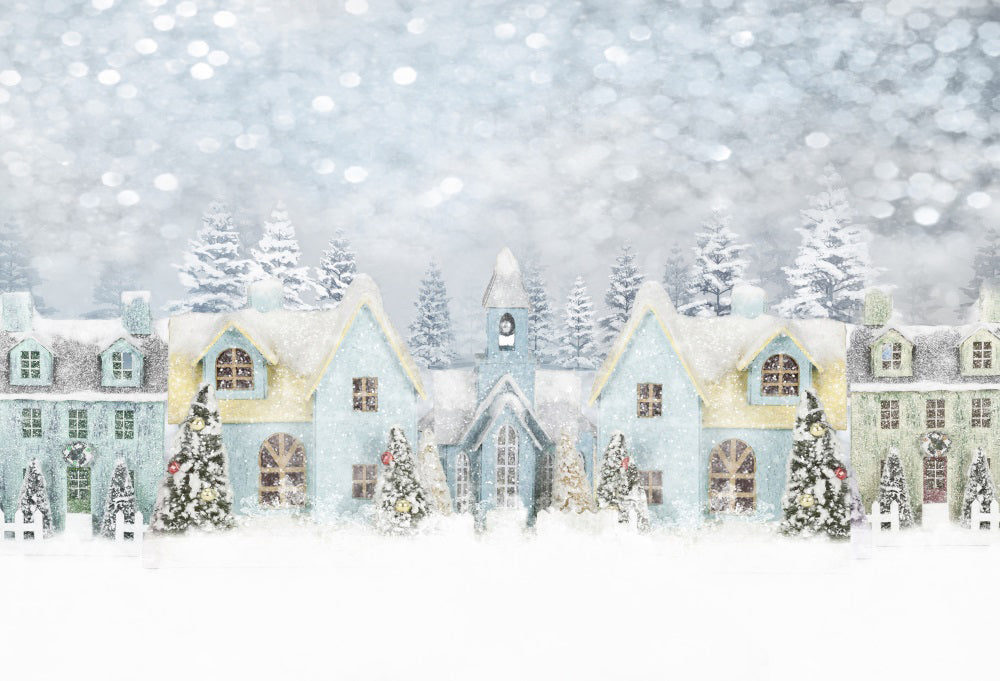 Fondo de Navidad Mundo de Nieve Casa para Fotografía