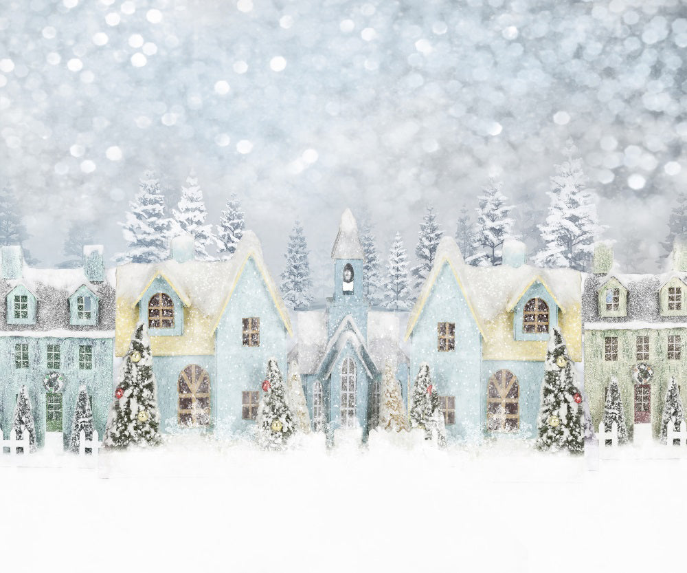Fondo de Navidad Mundo de Nieve Casa para Fotografía