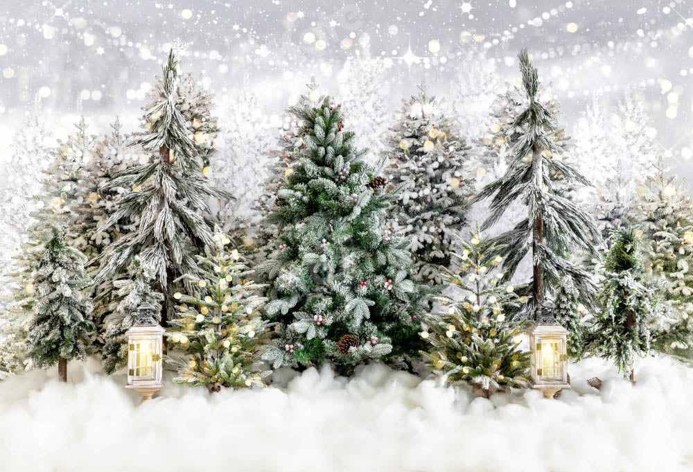 Fondo de Navidad con árboles en un parque nevado diseñado por Emetselch