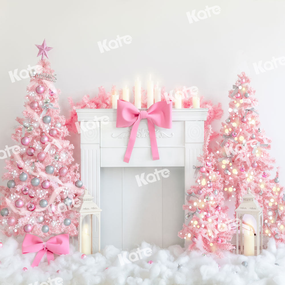 Kate Christmas Backdrop Fireplace Pink Tree Princess Designed by Emetselch