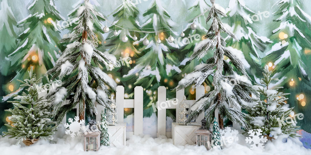 Kate Pet Christmas Backdrop Trees for Sell Snow Forest Designed by Emetselch